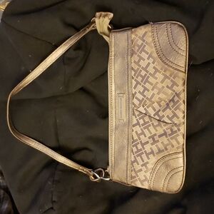 Tommy Hilfiger Signature Fabric Faux Leather Accented Purse